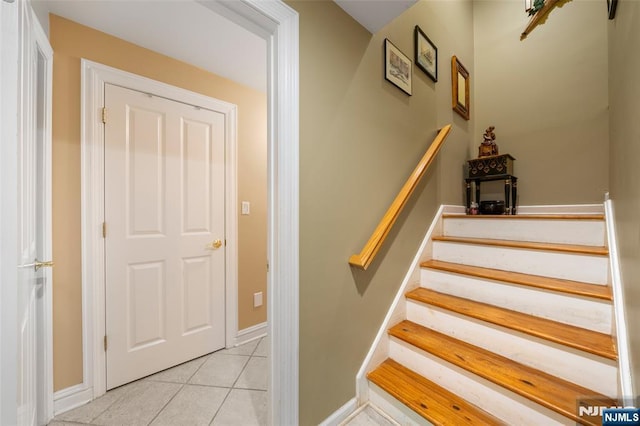 161 Winding Way, Old Tappan, NJ 07675 - stairs featuring tile patterned floors and baseboards