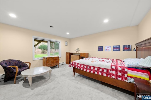 161 Winding Way, Old Tappan, NJ 07675 - carpeted bedroom with recessed lighting and baseboard heating