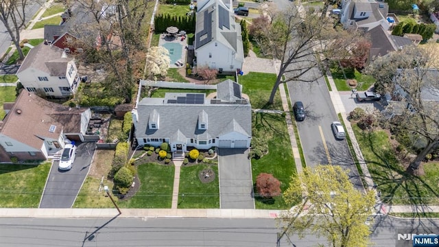 aerial view with a residential view