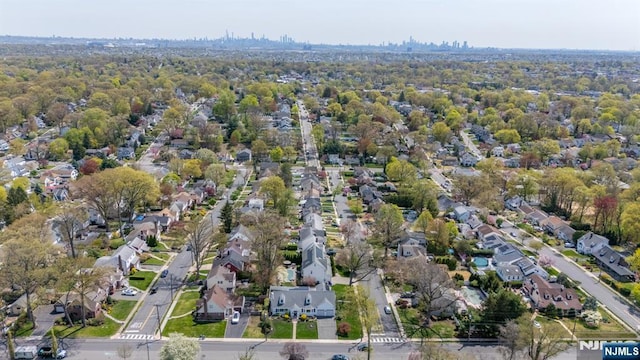 aerial view with a residential view