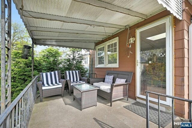 exterior space with outdoor lounge area