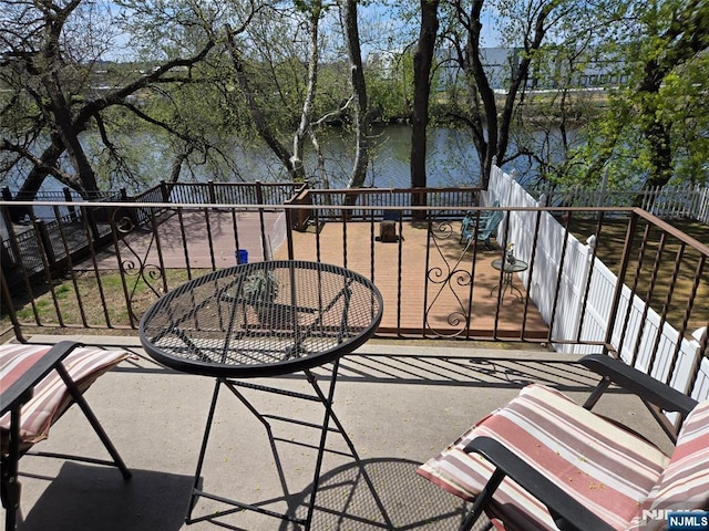 balcony with a water view