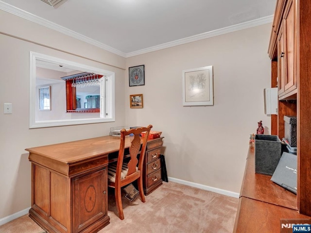 6 Knollwoods, Oakland, NJ 07436 - office with baseboards, ornamental molding, and light carpet