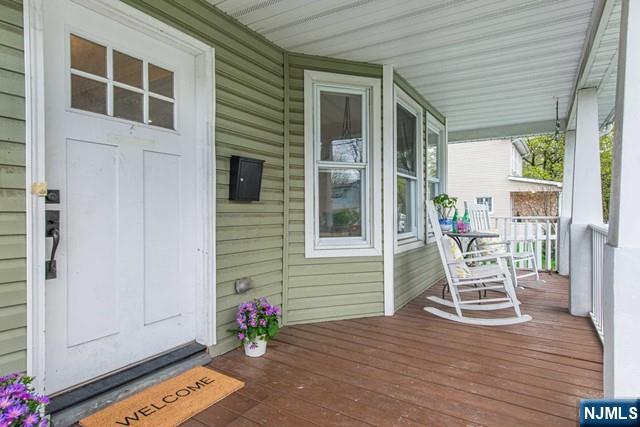 deck featuring a porch