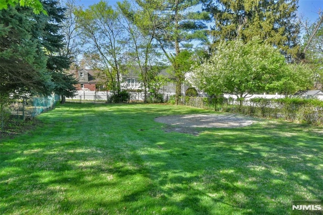 view of yard featuring fence private yard