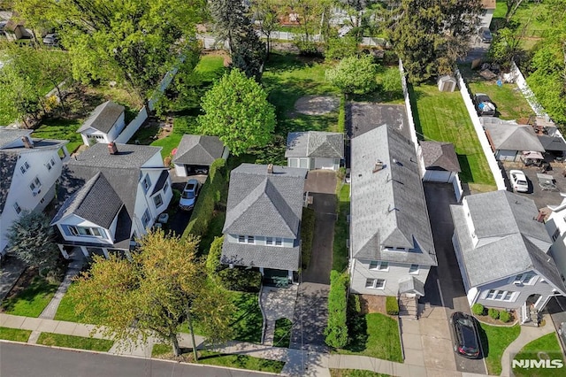 aerial view with a residential view