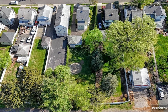 aerial view with a residential view