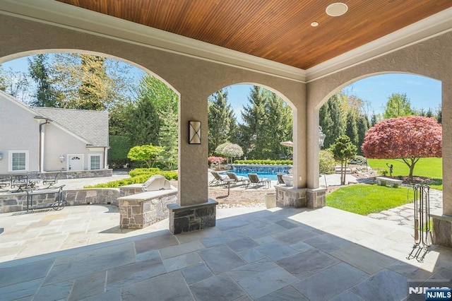 21 Birchwood, Old Tappan, NJ 07675 - view of patio / terrace featuring an outdoor pool