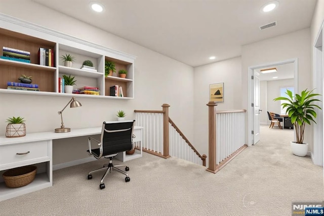 4 Arnold Dr, Wood Ridge, NJ 07075 - office space with carpet floors, recessed lighting, visible vents, and built in desk