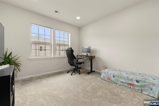4 Arnold Dr, Wood Ridge, NJ 07075 - office with carpet floors, recessed lighting, baseboards, and visible vents