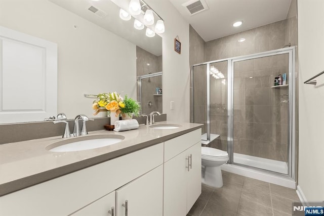 4 Arnold Dr, Wood Ridge, NJ 07075 - bathroom with a sink, tile patterned flooring, double vanity, and visible vents