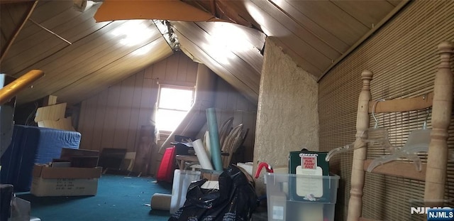 view of unfinished attic