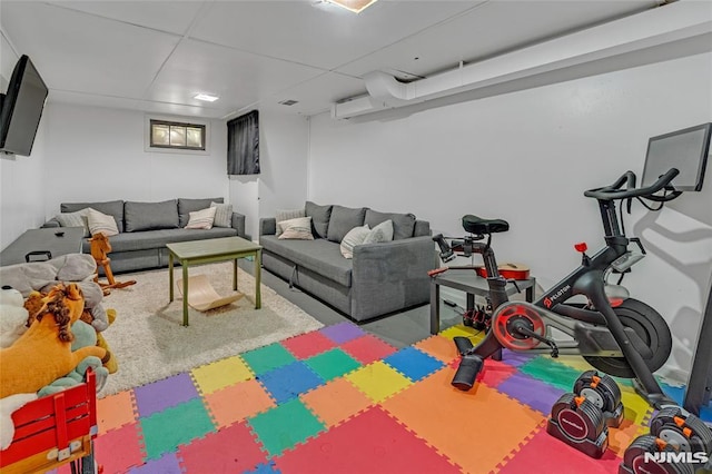 living room featuring visible vents