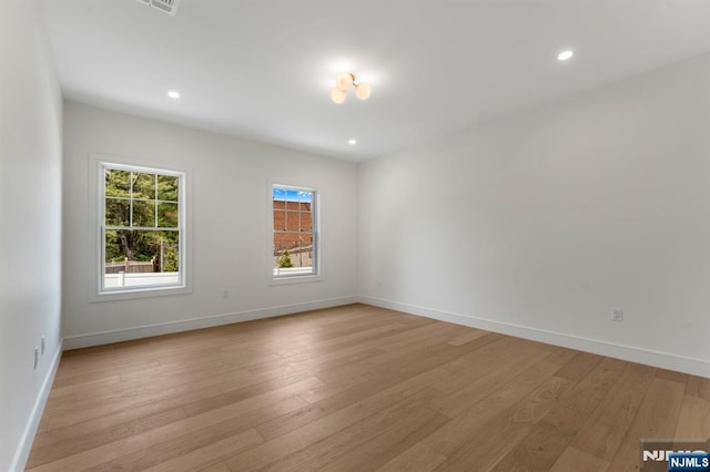 229 Bogert Pl, Paramus, NJ 07652 - spare room with recessed lighting, baseboards, and light wood-type flooring