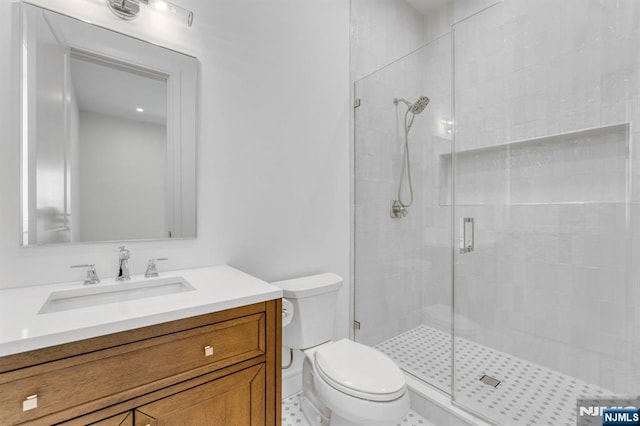 229 Bogert Pl, Paramus, NJ 07652 - full bath with vanity, a stall shower, and toilet