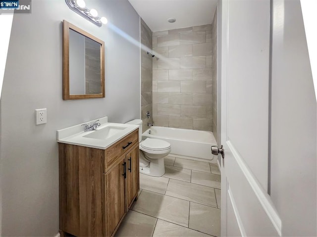 full bathroom featuring vanity, toilet, and shower / washtub combination