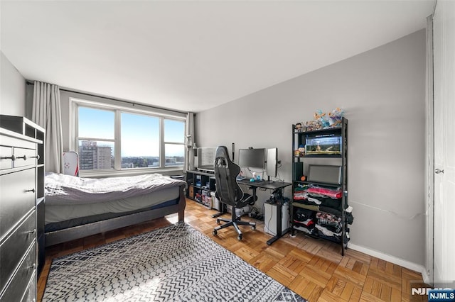 bedroom with baseboards