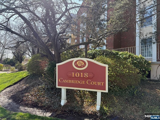 view of community sign