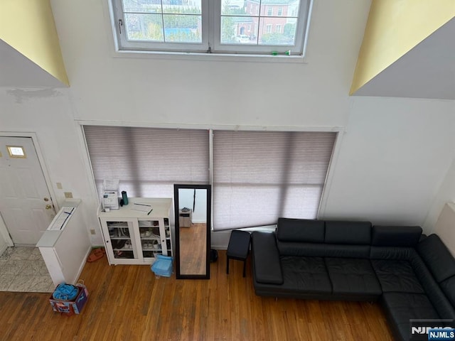 living room with wood finished floors