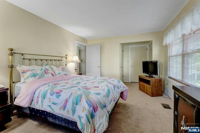 carpeted bedroom with visible vents