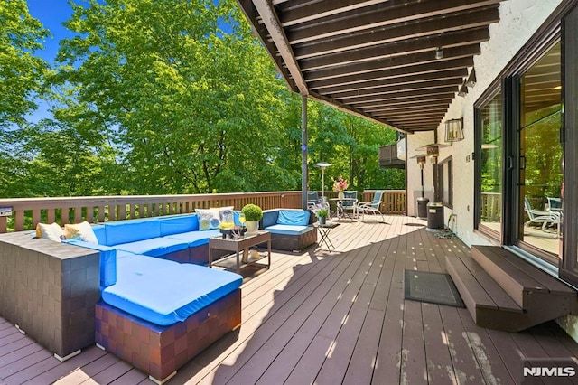 18 Fairview Dr, North Caldwell, NJ 07006 - wooden deck featuring an outdoor hangout area and outdoor dining area
