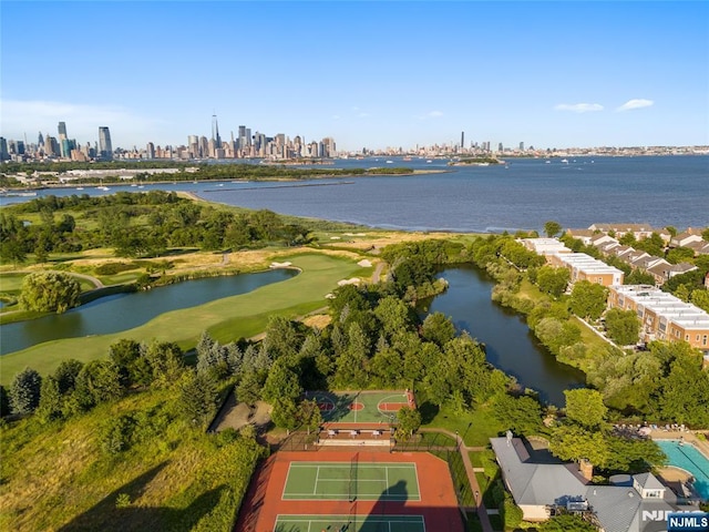50 Constitution Way Unit 50, Jersey City, NJ 07305 - bird's eye view of a nearby body of water, a local golf course, and skyline