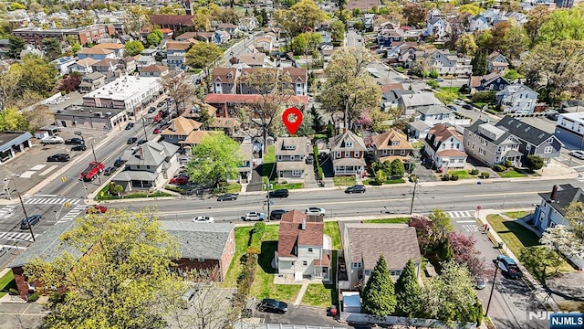 drone / aerial view with a residential view