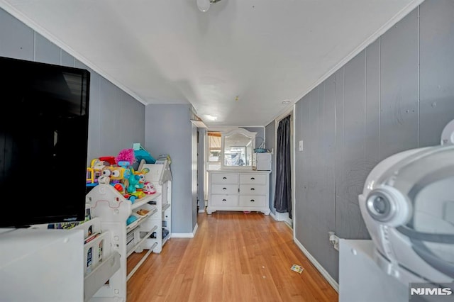 41 Heckel St, Belleville, NJ 07109 - hallway featuring light wood-style floors and crown molding