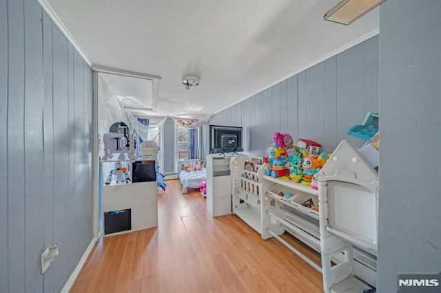 41 Heckel St, Belleville, NJ 07109 - playroom with wood walls and wood finished floors