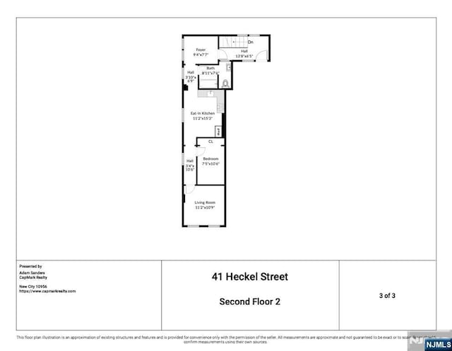 41 Heckel St, Belleville, NJ 07109 - floor plan