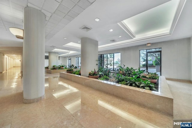 community lobby with visible vents