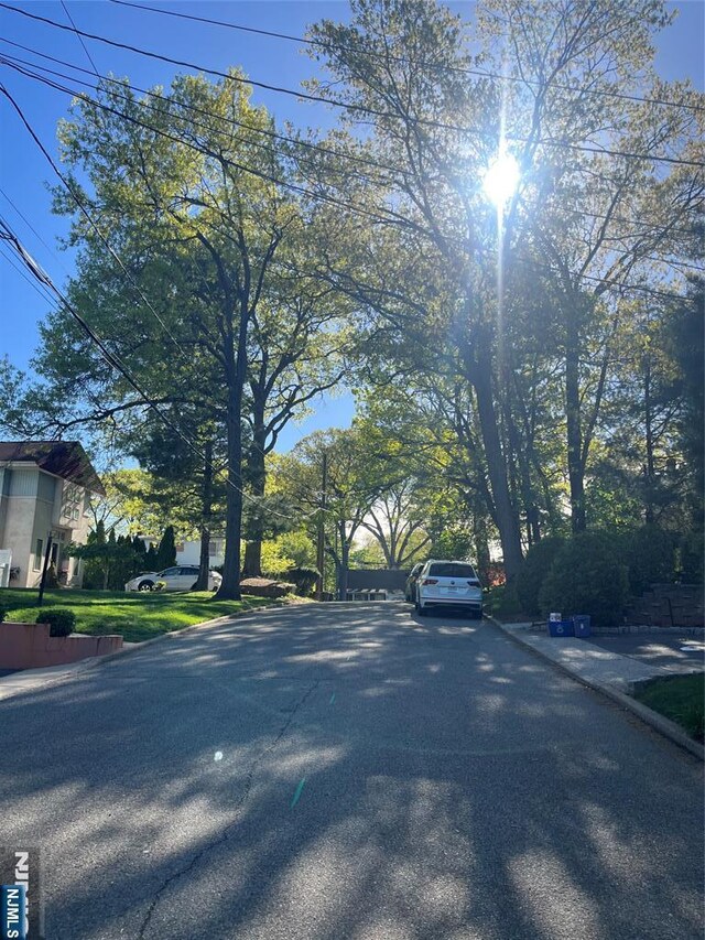 view of street featuring curbs
