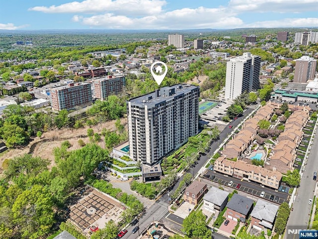 drone / aerial view featuring a view of city