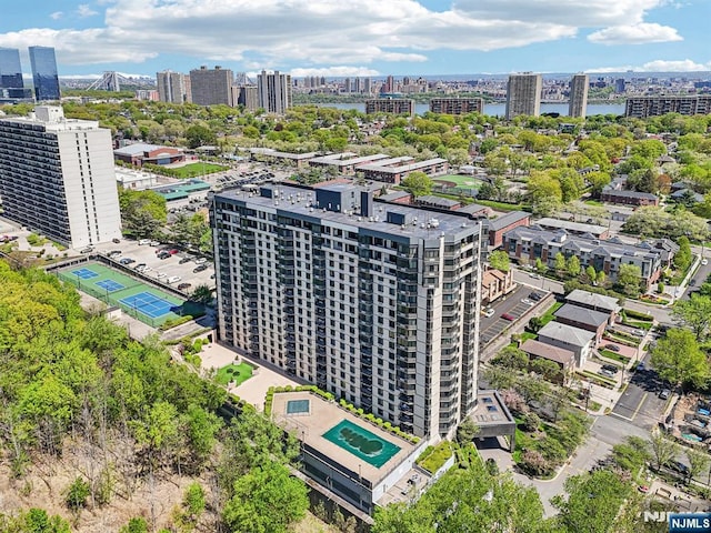 aerial view with a view of city