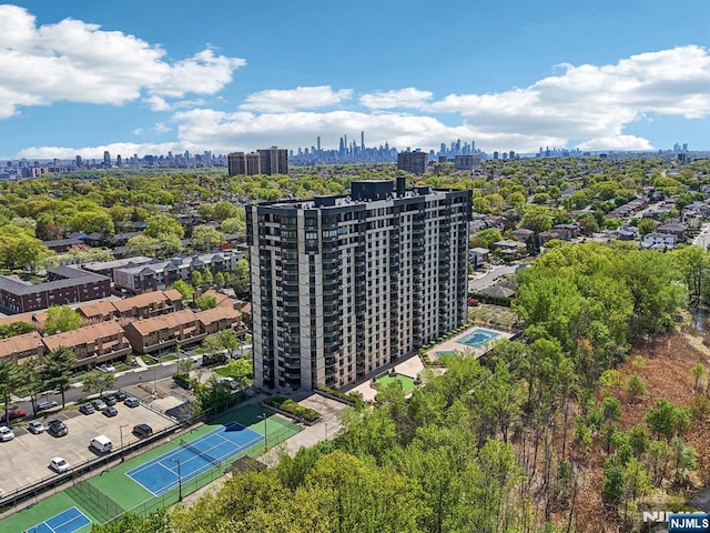 aerial view with a view of city