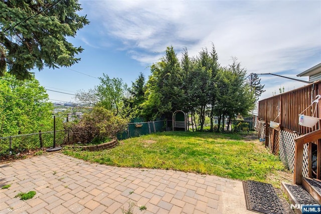 516 5th St, Carlstadt, NJ 07072 - view of yard featuring a patio and fence