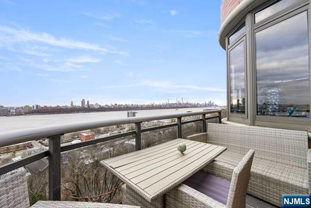 balcony with a view of city