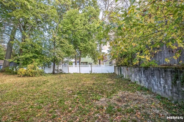 view of yard featuring fence