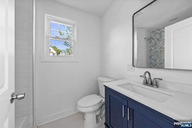 165 Jerome Pl, Bloomfield, NJ 07003 - bathroom with vanity, baseboards, tile patterned floors, and toilet