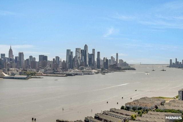 view of city with a water view