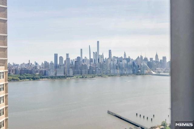 property view of water with a view of city