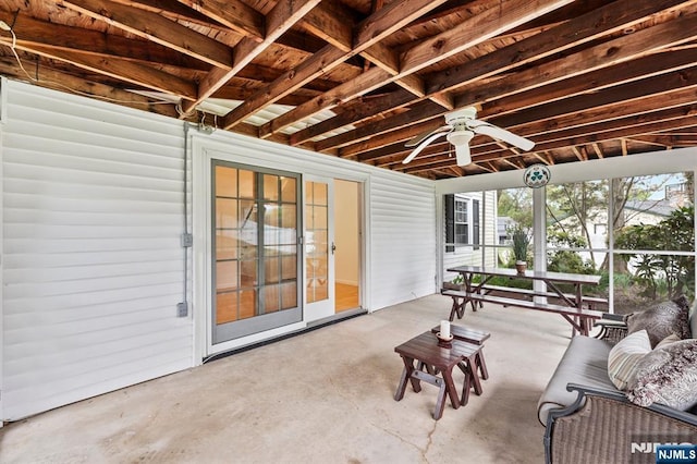 view of patio / terrace with ceiling fan