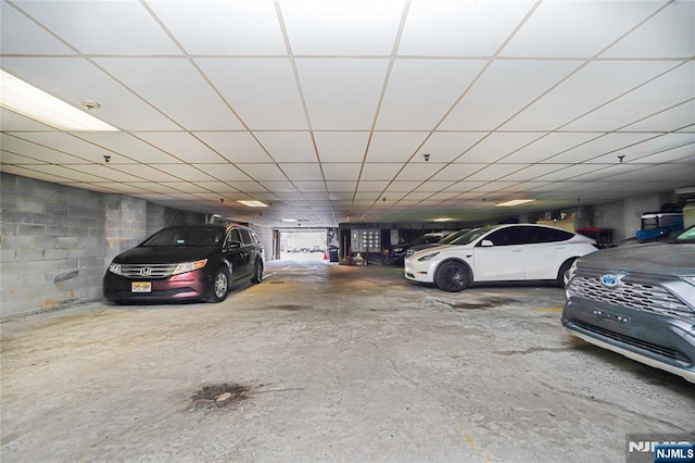 view of parking garage