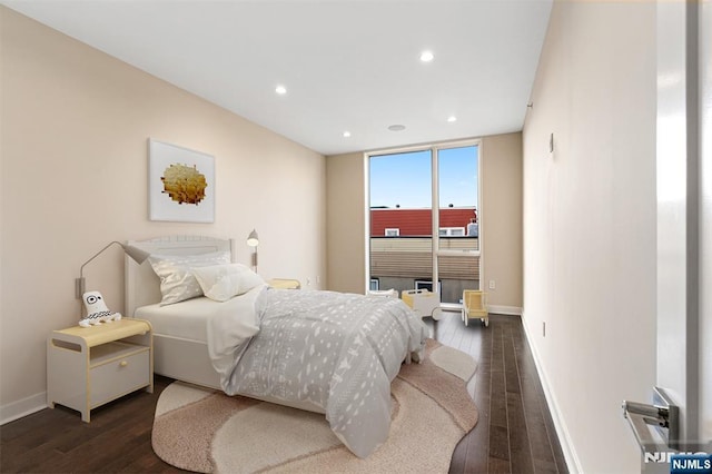 5-05 Washington Pl Unit 5-05, Cliffside Park, NJ 07010 - bedroom with baseboards, recessed lighting, and dark wood-type flooring
