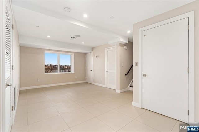 5-05 Washington Pl Unit 5-05, Cliffside Park, NJ 07010 - unfurnished room featuring recessed lighting, baseboards, and light tile patterned floors