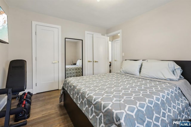 bedroom with wood finished floors
