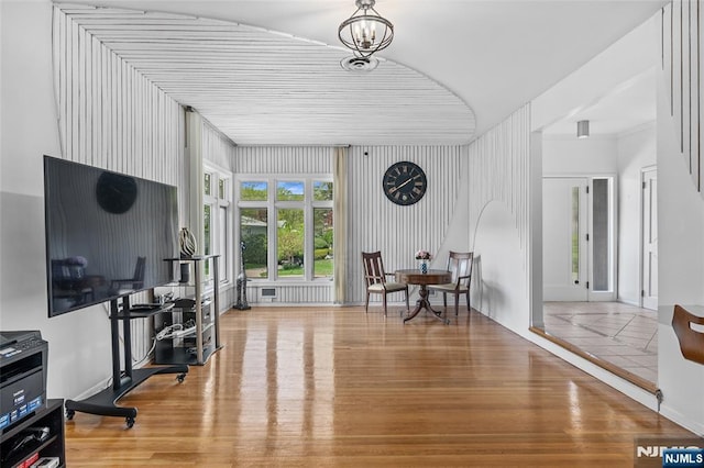 sitting room with wood finished floors