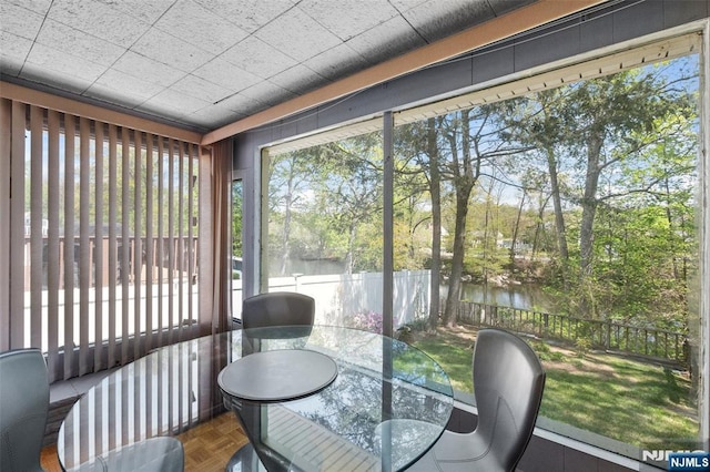 98 Roosevelt Blvd, Oakland, NJ 07436 - sunroom featuring outdoor dining area and a water view