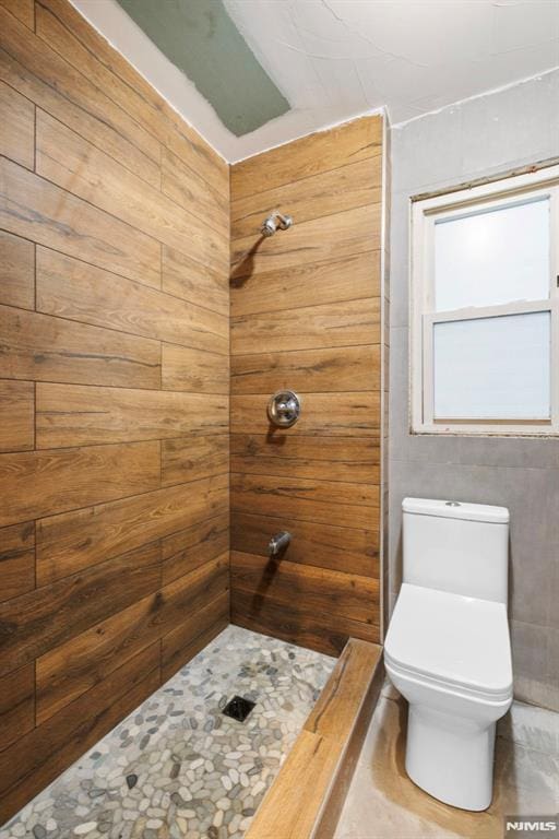 full bathroom with toilet and tiled shower