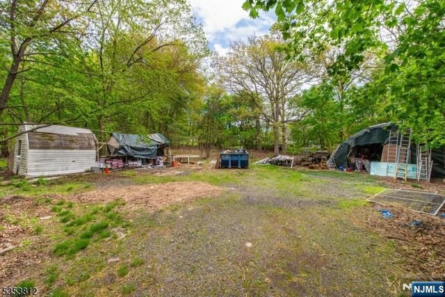 view of yard with an outdoor structure